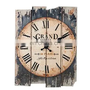 Round Vintage Wooden Clock Wall Clock China thumbnail-3