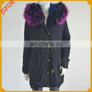 Jsfur Wholesale Fur Jackets 100% Cotton Jacket Parka With Fur thumbnail-1