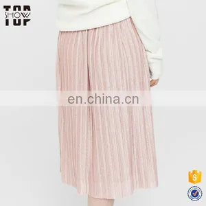 Wholesale Long Skirts Women Long Pleated Skirt Metallic for Ladies thumbnail-2