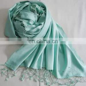100% PLAIN SATIN SILK SCARF thumbnail-1