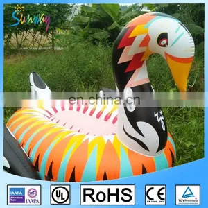 EN71 6P PVC Colorful Swan Pool Floats Inflatable Swan Rider Colored Swan thumbnail-1