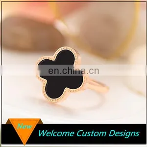 2017 New Fashion Luxury Beautiful Daily Wear Gold Clover Rings Designs thumbnail-1
