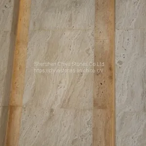 Ivory Travertine Tiles Beige Travetine Pool Coping Stone With Bullnose Edge thumbnail-3