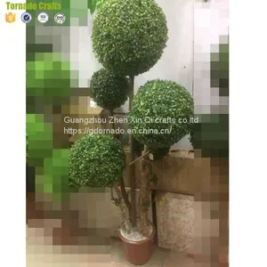 Wholesale Artificial Fake Plastic Topiary Boxwood Hedge Balls Spiral Tree thumbnail-3