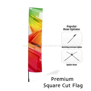 Free Design Custom Advertising Rectangle Flying Windchasers Large Flags With Ground Spike thumbnail-2