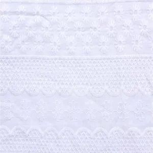 Voile 100% Cotton Fabric Lace Embroidered thumbnail-2