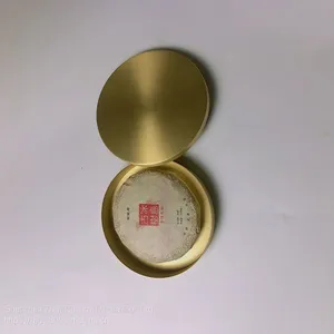Brass Round Small Tea Cake Box 100g Tea Cake Special Diameter 131mm, Height 20mm thumbnail-3