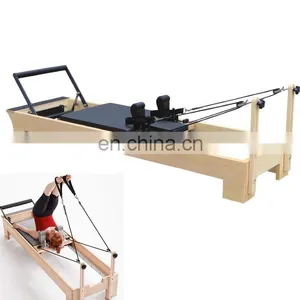 Topranking Reformer Bed For Yoga Museum And Home Exercise Machine White Wood Elina Balanced Fixing Core Of Body Pilates Reformer thumbnail-1