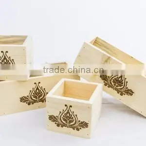 Custom Logo Hot Stamp Solid Wooden Crate Box,wood Box Crate thumbnail-2