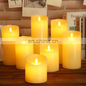 2020 Flameless 3 AAA BATTERY OPERATED Led Pillar Candles thumbnail-4