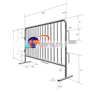 1.1*2.5m Metal Security Crowd Barricade Barrier Fence Road Concert Events Barricades Metal Portable Safety Fencing Low Price thumbnail-1