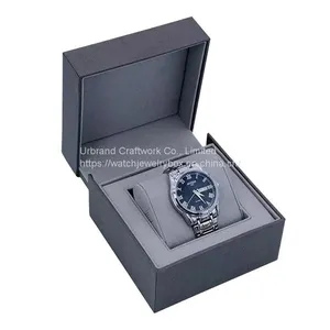 Luxury Black Rigid Cardboard Paper Watch Box Cases Customizable Watch Gift Packaging Box With Logo thumbnail-3