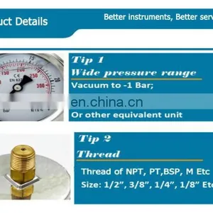 Low Price Liquid Pressure Gauge Brass Steel for Air Compressor thumbnail-5