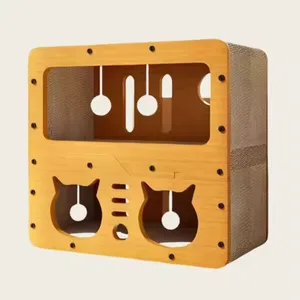 MEOW LOVE New Pet Toys Corrugated Paper Material Wear Resistant Cat Scratch Board Double Storey Cat House Pet Products thumbnail-1