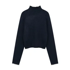 New European and American Style Women's Fashion Casual Long-sleeved Knitted Sweater With Bow Decoration thumbnail-1