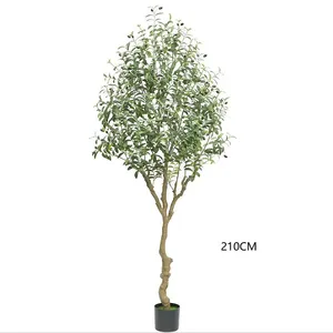 Nearly Natural Real Touch Artificial Olive Potted Tree Branch Wood Pole Trunk Olive Trees Plants for Hotel Restaurant Decor thumbnail-4