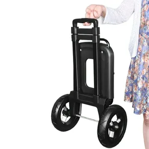 Portable Large Wheels Folding Hand Truck 2 Wheel Climbing Stairs Foldable Trolley Push Cart thumbnail-2