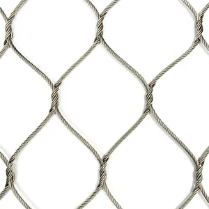 Factory Direct SS 304 316 316L Stainless Steel Wire Rope Mesh for Aviary Aviary Netting Aviary Mesh for Fall Protection Safety thumbnail-1