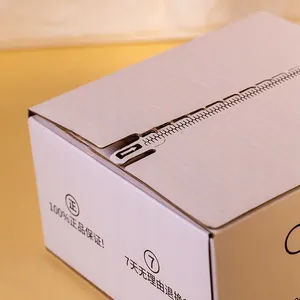 Sealing Mailer Box With Adhesive Tear Away Strips Zipper Foldable Gift Box Custom Printed Logo Postage Box thumbnail-3