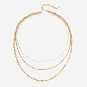 Non-Fade 18K Gold Plated Letter Necklace - Stainless Steel Coin Jewelry for Wholesale thumbnail-1