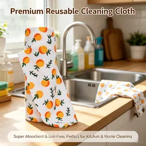 Premium Microfiber Cleaning Cloth Gold Supplier Custom Logo Kitchen Towels Dish Cloths Wholesale Cleaning Cloth thumbnail-5
