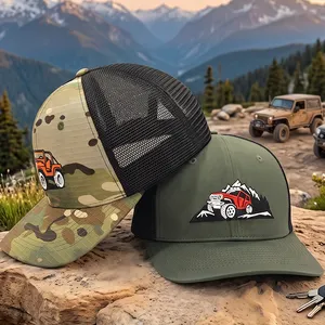 Custom Made Hat OEM Service Mountain Vehicle Patch Embroidery Breathable Mesh Back Trucker Cap thumbnail-1