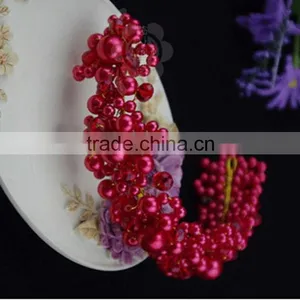 Luxury Red Beads Bridal Wedding Hair Accessory Fashion Hair Band thumbnail-4