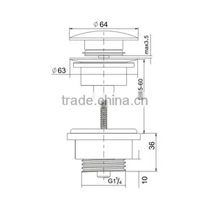 Watermark Factory Direct Sale Pop Up Chrome Plated Waste Sink Basin Accessories (K316-D) thumbnail-2