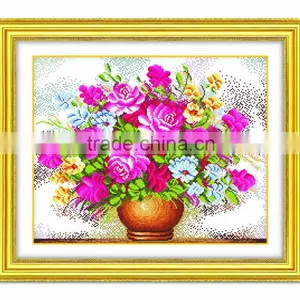 Pink Rose DIY Embroidery 100% Precisely Printed Cross Stitch thumbnail-1