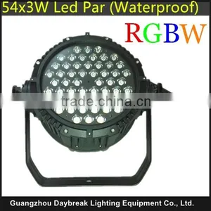 Professional Guangzhou Stage Lighting Led Par 54x3w Rgbw Dmx512 Led Par Waterproof Rate IP65 Cheaper Price Flight Case Pack thumbnail-1