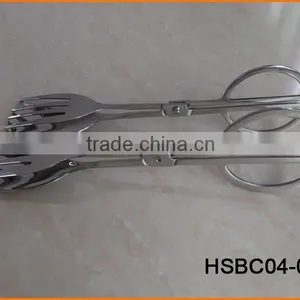 HSBC04 Stainless Steel Scissors Shape Food Tongs thumbnail-5