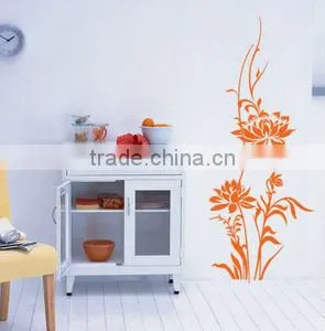 Orange Color Flower New Fashion Wall Sticker thumbnail-1