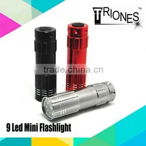 (120420) Top Quality Supermarket Promotion Aluminum Alloy Mini 9led Torch thumbnail-1