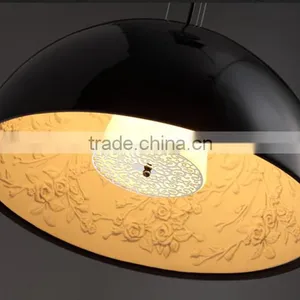 Modern Led Round Pendant Light Iron Pendant Lamps Resin Pattern Hanging Lamps Frosted Glass Pendant Lighting thumbnail-3