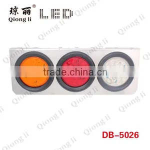 Universal Semi Trailer Red Amber Clear Color Round Led Combined Tail Light thumbnail-1