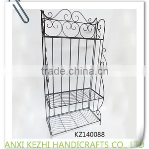 KZ140121 4 Tier Wrought Iron Tall Standing Corner Kitchen Rack thumbnail-6
