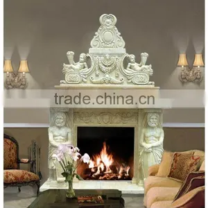 Double Layer Figure Statue Stone Marble Fireplace Surround thumbnail-1