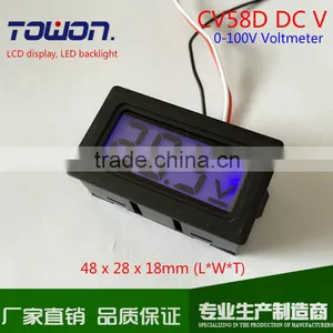 CV58D 3-Wire DC0-100V Digital Voltmeter Blue LCD Display LED Backlight Monitor Need DC 3.8-28V Auxiliary Power Supply thumbnail-2
