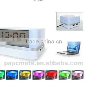 Various Colors Time Disply Led Usb Hub 4 Port Clock Usb Hub Fot Gift thumbnail-1