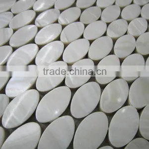 Oval Pure White Freshwater Shell Mosaic Tile,bathroom Tile thumbnail-2