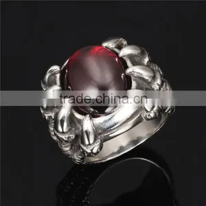 Fashionable Trend Claw Stainless Steel Jewelry Cubic Zirconia Zircon Ring for Men thumbnail-3