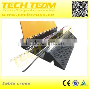 Rubber Base & Plastic Flap 2-Channel Car Cable Cross Protector , Cable Cross Loading 5T thumbnail-4