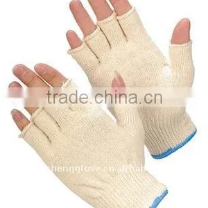 Comfortable Fingerless Natural String Knit Glove, Cotton Working Glove, Safety Equipment, Protective Glove, China thumbnail-1