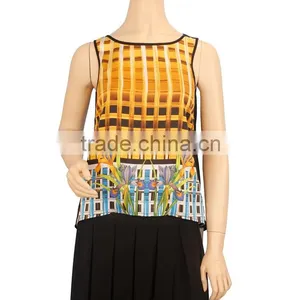 2016 Summer Fashion Women Blouse Casual Elegant Sleeveless Blouse Fashion thumbnail-2