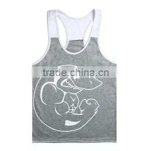 Gym Singlet / Printing Your Logo Custom Men's Gym Singlet/stringer Vest thumbnail-1