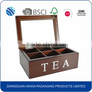 BSCI Certificated Wooden Tea Box With Glass Top Quality Choice thumbnail-1