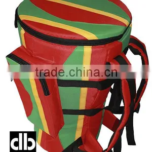 African Djembe Drums Gig Bag PRO Nylon Red Rasta thumbnail-4