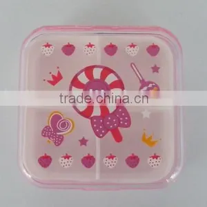 Square Shape Plastic Pill Box With 4 Cabins thumbnail-1