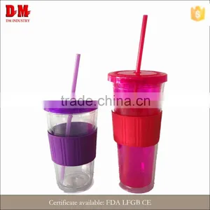 Round Environmental Transparent Plastic Cup With Lid And Straw Quality Choice thumbnail-2