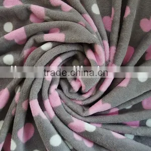 Dark Ground Love Shape Coral Fleece Fabric thumbnail-1